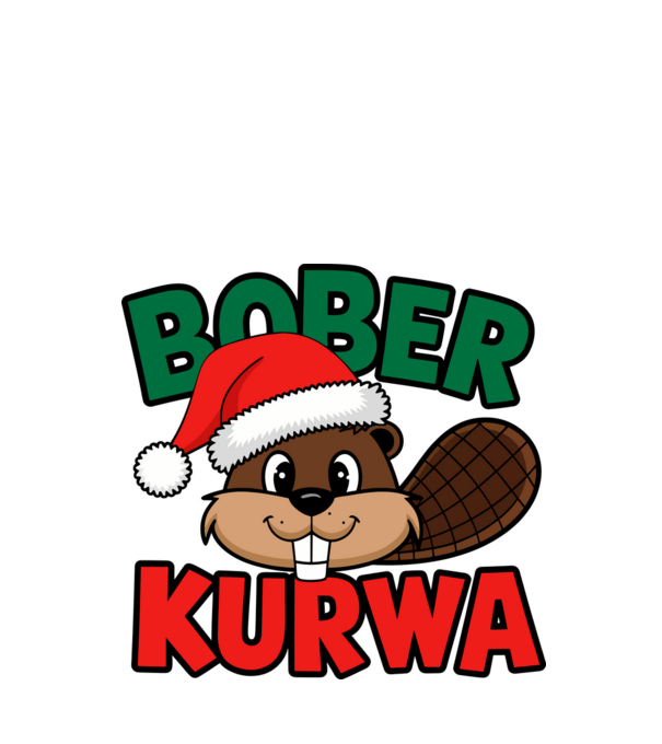 Bober kurwa xmas model alb pe tricou