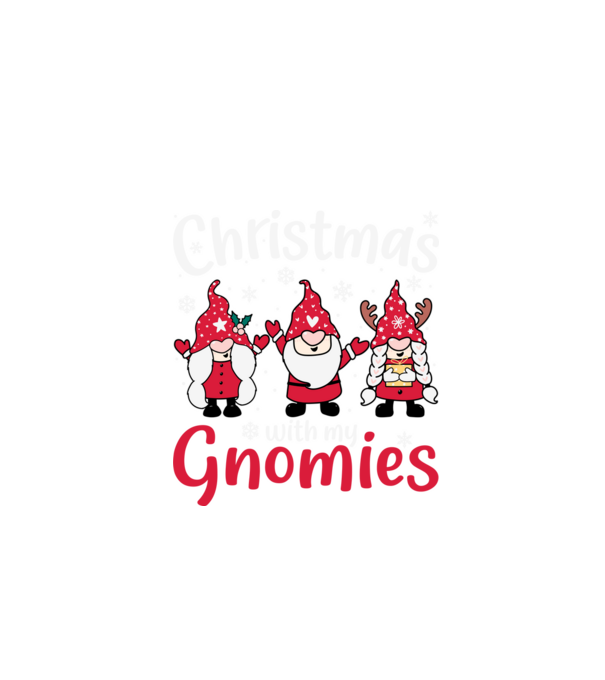 Christmas with my gnomies model negru pe tricou