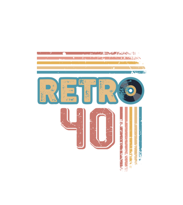 Retro 40 Birthday model alb pe tricou