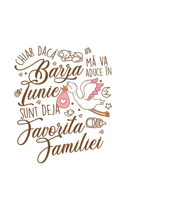 Favorita familiei IUNIE model alb pe tricou