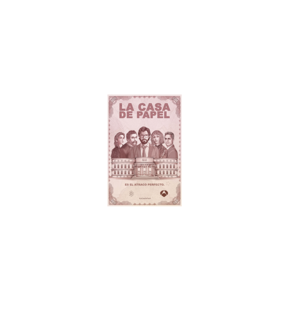 la casa de papel poster model negru pe tricou