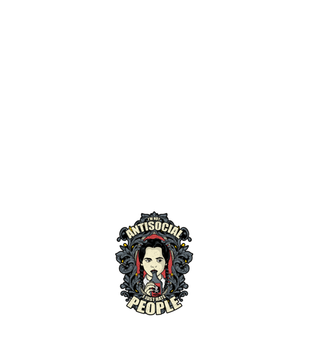 WEDNESDAY - Just hate people model negru pe tricou