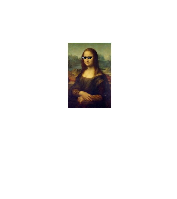 Mona Lisa Deal with it model negru pe tricou
