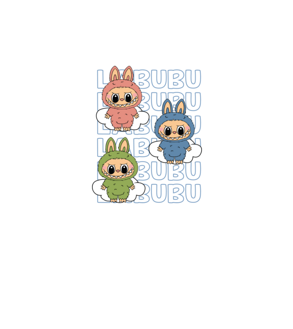LABUBU model negru pe tricou