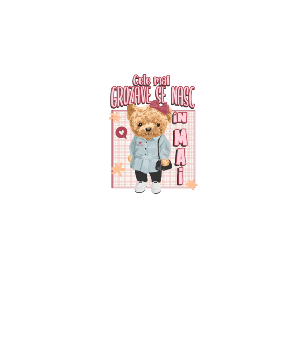 Teddy cele cool girl MAI model alb pe tricou