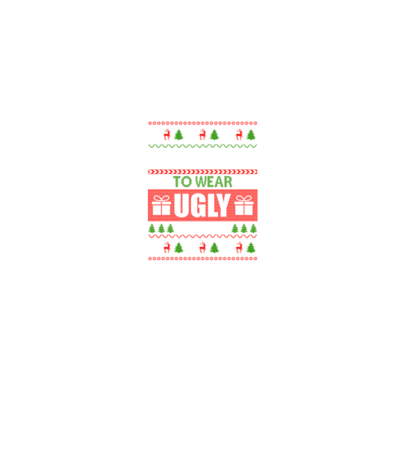 Too Cute for ugly sweater model negru pe tricou