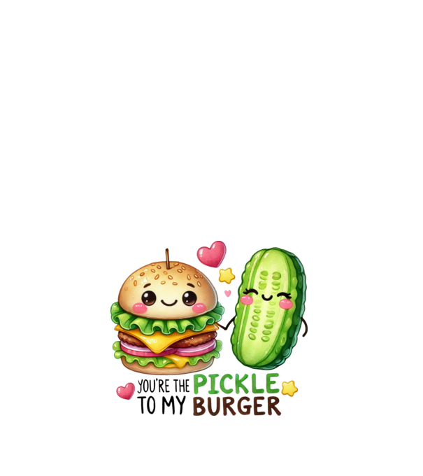 Pickle to my Burger model alb pe tricou