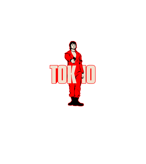 tokyo la casa de papel model negru pe tricou