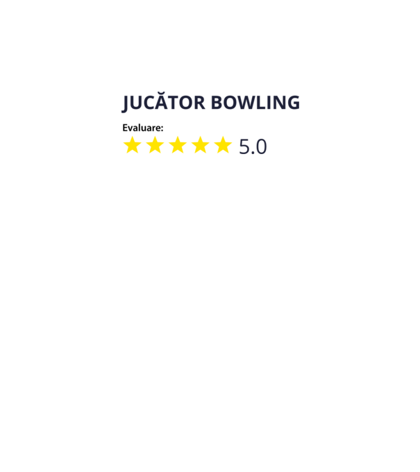 evaluare: jucător bowling de 5 stele model alb pe tricou