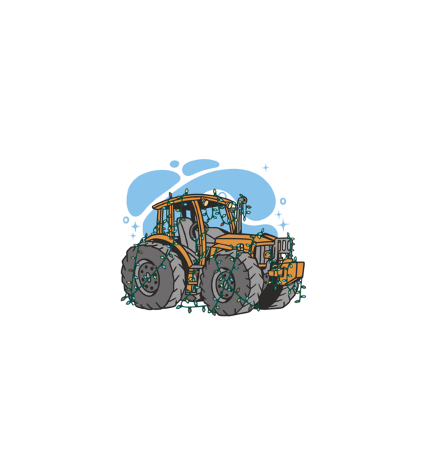 TRACTOR model alb pe tricou