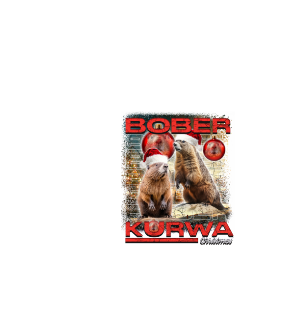 Bober kurwa christmas universe model negru pe tricou