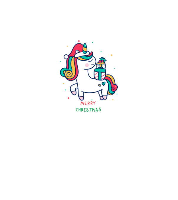 merry christmas unicorn model negru pe tricou