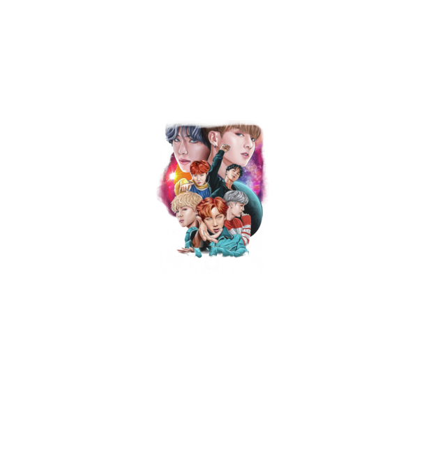 BTS POSTER model albastru jeanși pe tricou