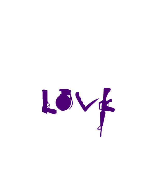 Lovegun model alb pe tricou