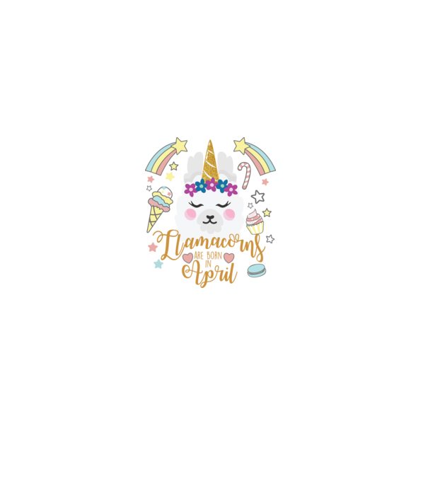Llamacorns are born in April model alb pe tricou