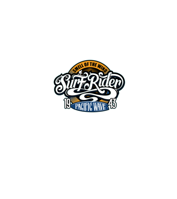 Surf Rider model negru pe tricou