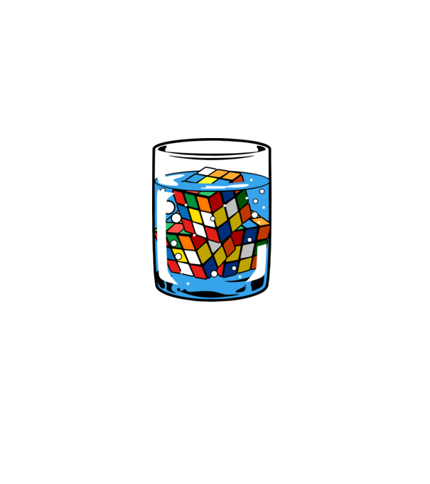 Rubik Ice model alb pe tricou