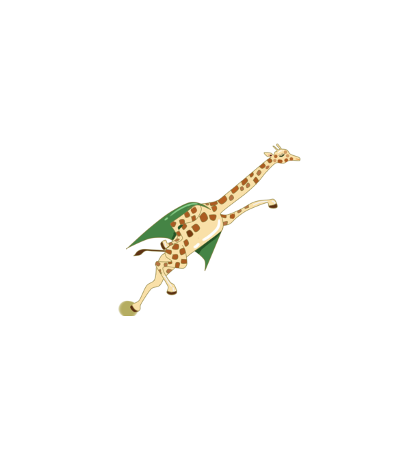 Girafă Super model alb pe tricou