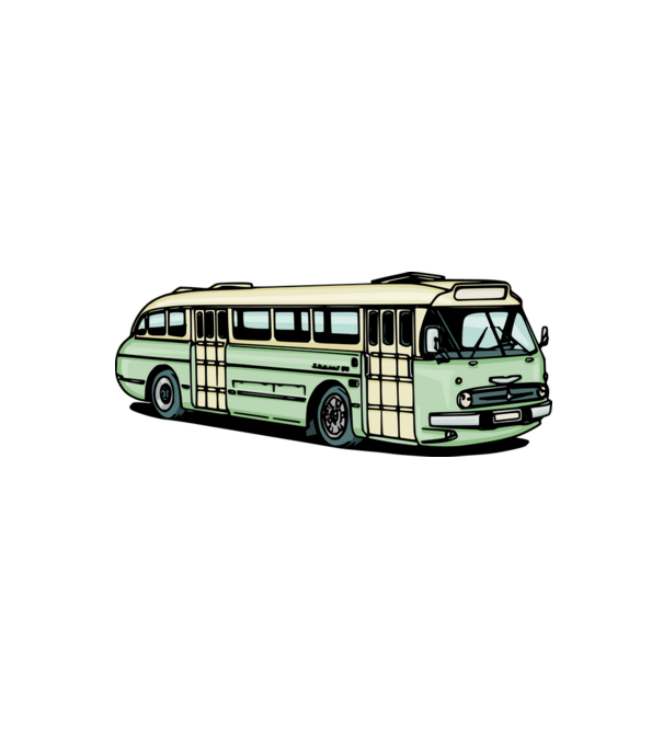 Autobuze model alb/roșu pe tricou