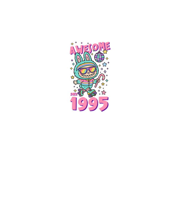 Awesome since 1995 - Labubu model negru pe tricou