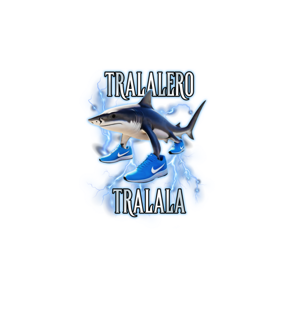 Tralalero Tralala model turcoaz pe tricou