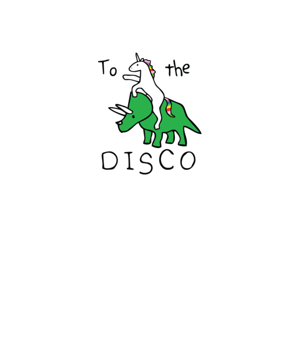 To the disco! model alb pe tricou
