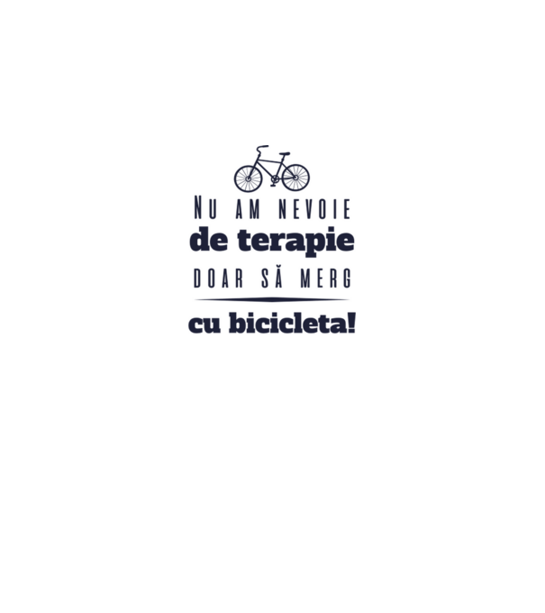 nu am nevoie de terapie, doar să merg cu bicicleta model albastru deschis pe tricou