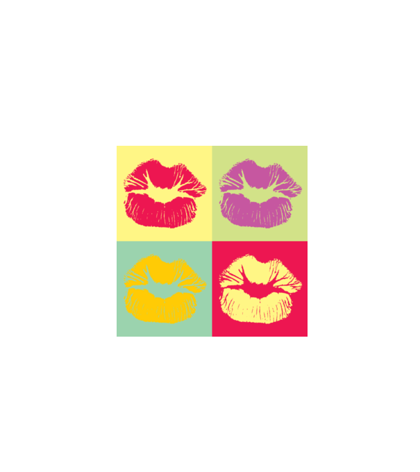 Pop Art Kiss model gri pe tricou