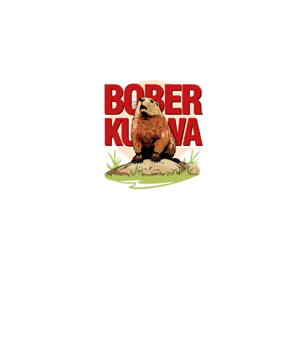 BOBER model alb pe tricou