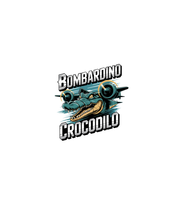 Bombardino Crocodilo 2 model negru pe tricou