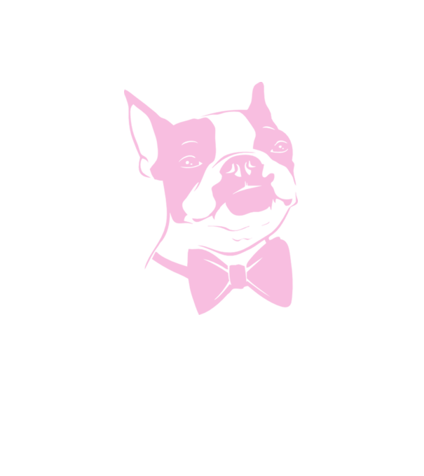 Boston Terrier model alb pe tricou