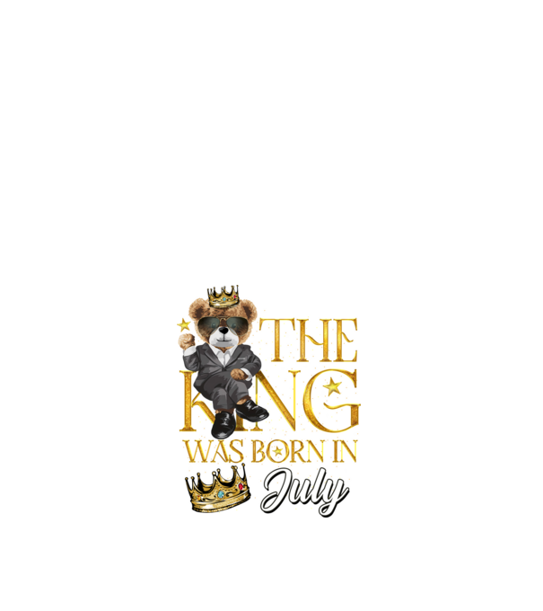 The king was born int JULY model alb pe tricou