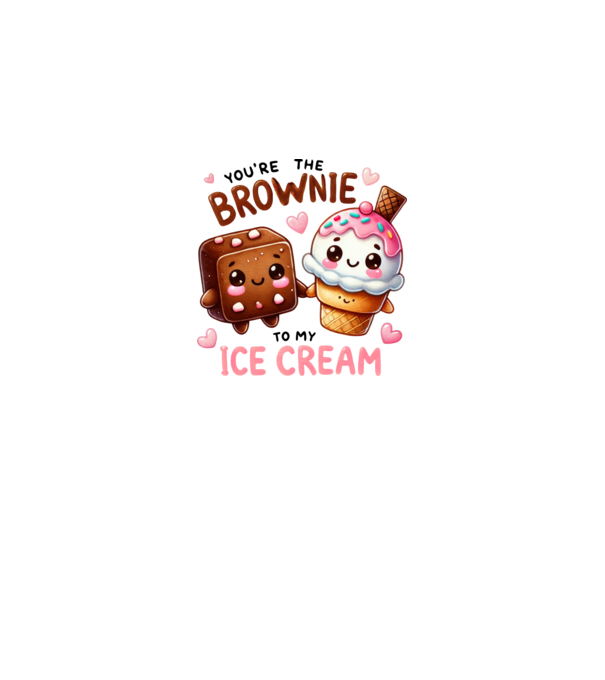 Brownie to my Ice Cream model alb pe tricou