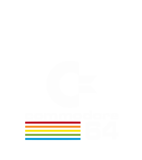 Commodore 64 logo on black model negru pe tricou