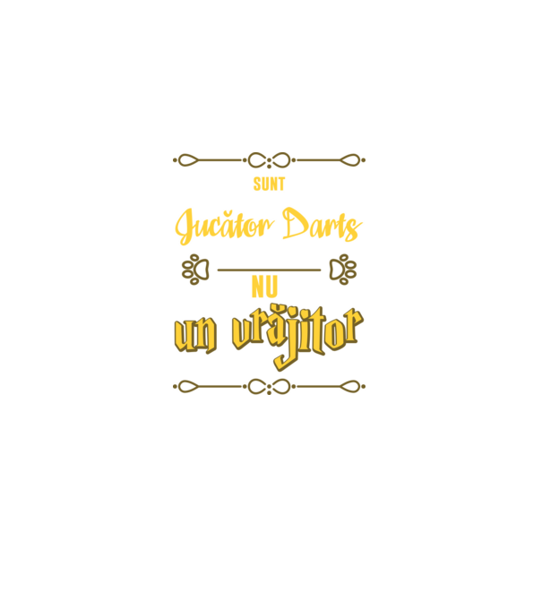 Sunt jucător darts, nu un vrăjitor model negru pe tricou