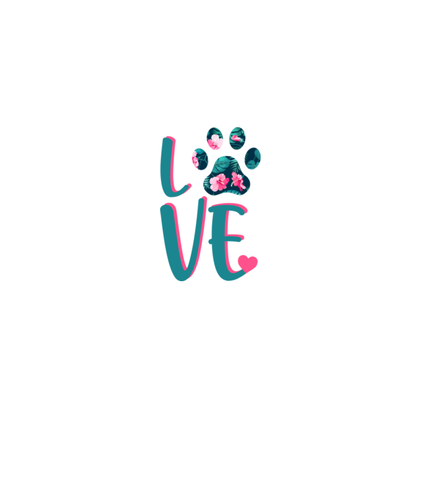 LOVE CÂINI model alb pe tricou