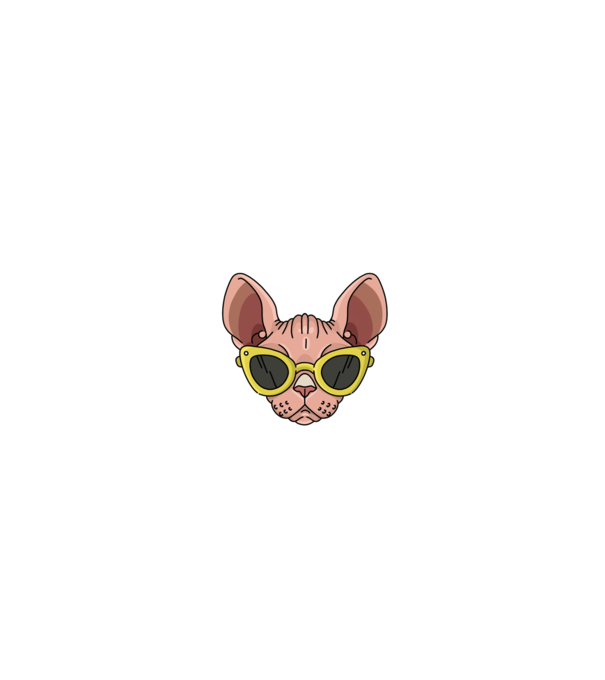 cool cats have no hair model negru pe tricou