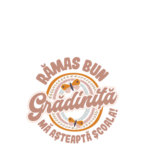 Rămas bun grădiniță, mă așteaptă școala! model alb pe tricou