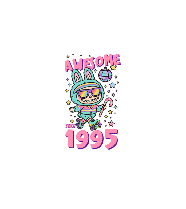 Awesome since 1995 - Labubu model negru pe tricou
