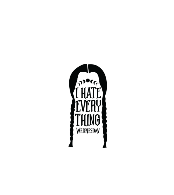 I hate everything model alb pe tricou