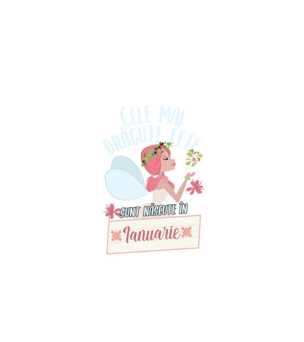 Cele mai drăguțe fete sunt născute în ianuarie. model negru pe tricou