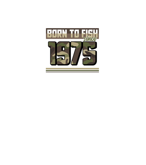 Born to fish since 1975 model negru pe tricou