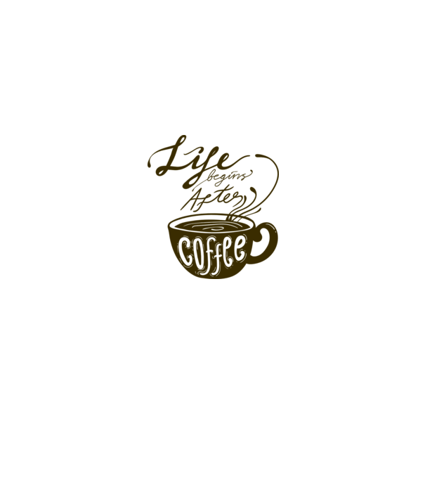 Life begins after coffee model alb pe tricou