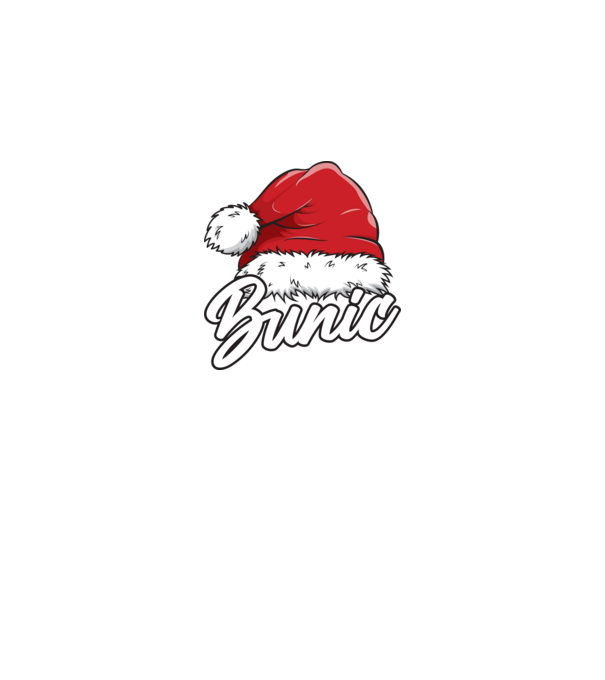 bunic Santa Hat model negru pe tricou