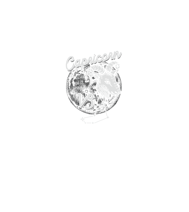 Zodiac bărbat CAPRICORN retro model negru pe tricou