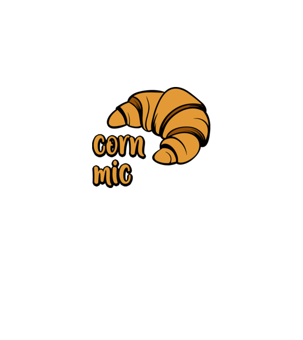 corn mic model alb pe tricou
