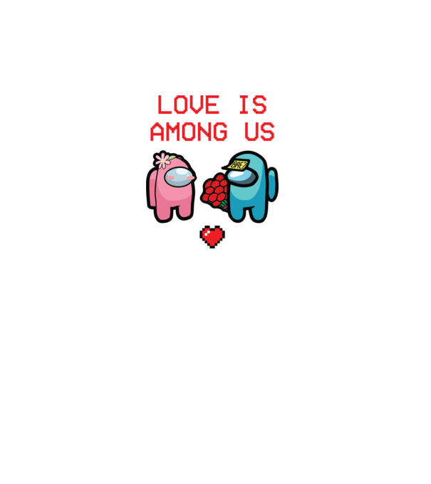 Among us love model alb pe tricou