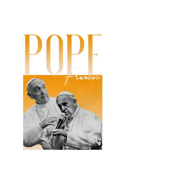 Pope Frances 90s poster model negru pe tricou
