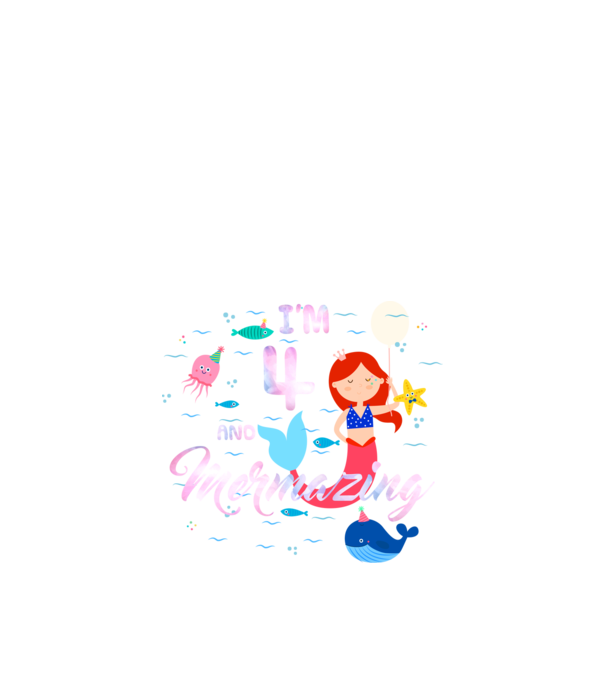 Mermazing Birthday 4 model negru pe tricou