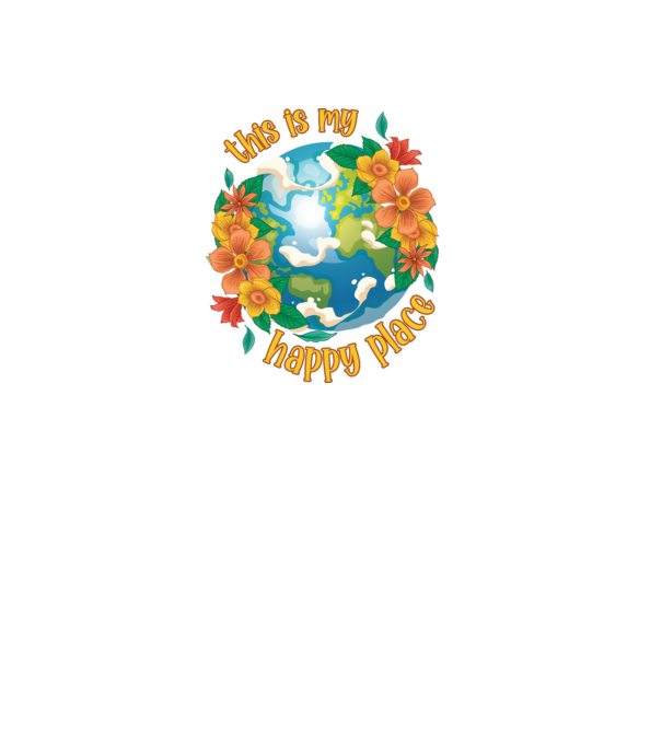 Happy Place model alb pe tricou